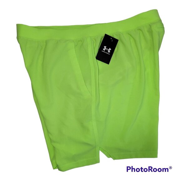 Under Armour Running Shorts Mens Size XXL 2XL UA Run up the Pace 7" Yellow NWT - Picture 6 of 12
